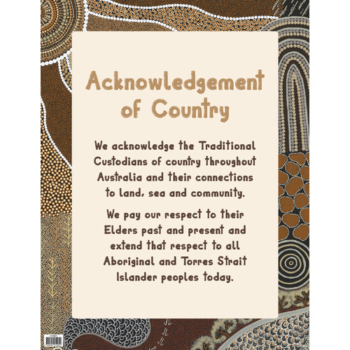 Australian Teaching Aids Laminated Chart Acknowledgement of Country - Country Connections