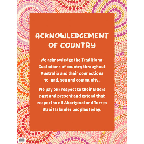 Australian Teaching Aids Laminated Chart Acknowledgement of Country - Rainbow Dreaming