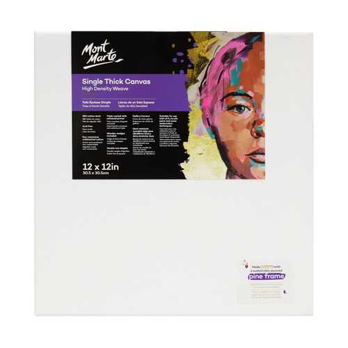 Mont Marte Single Thick Premium Stretched Canvas - 30.5 x 40.6cm (12 x 16in)