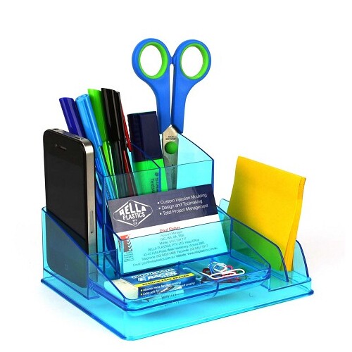Italplast Desk Tidy Organiser Neon Blue