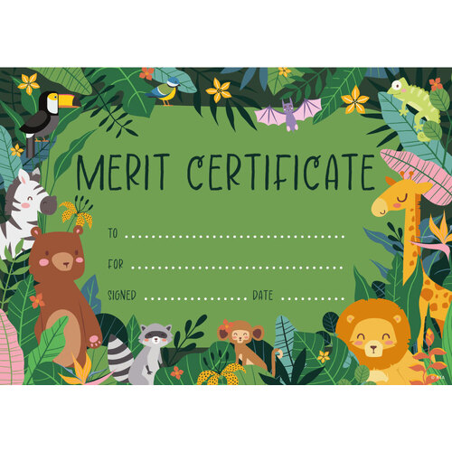 Australian Teaching Aids Merit Certificate Jungle Animals
