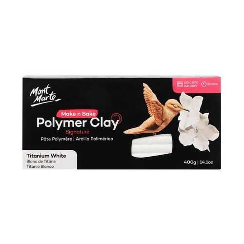 Mont Marte Signature Make n Bake Polymer Clay - Titanium White