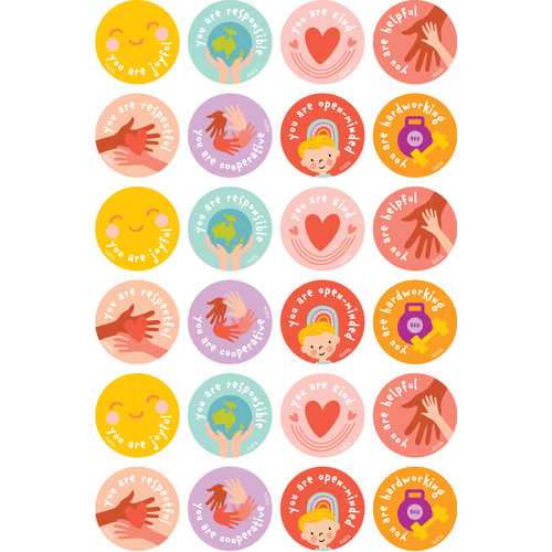 Australian Teaching Aids Merit Stickers - Character Values