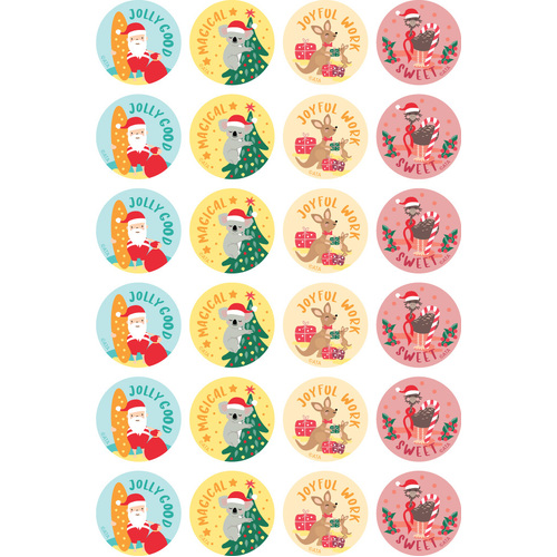 Australian Teaching Aids Merit Stickers Christmas