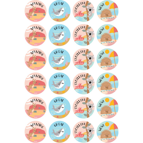 Australian Teaching Aids Merit Stickers - Australiana