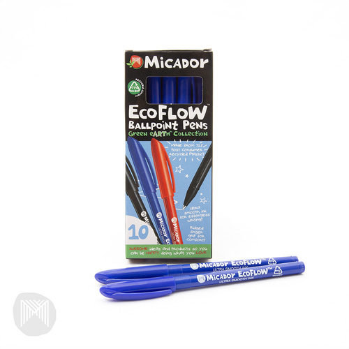 Micador EcoFlow Ballpoint Pen pkt of 10 - Blue
