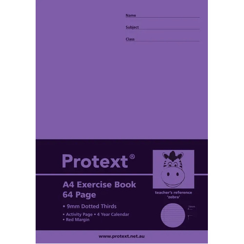 Protext Exercise Book 9mm Dotted Thirds  Zebra
