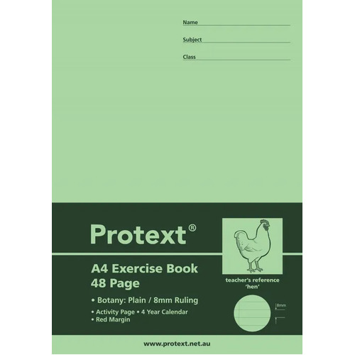 Protext Botany Exercise Book 8mm - Hen