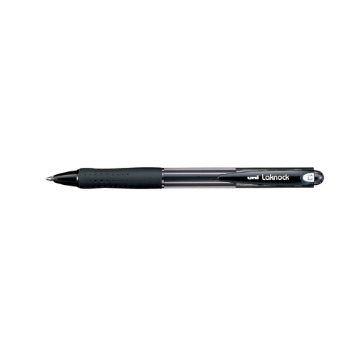 uni Laknock Retractable Ballpoint Pen - Black