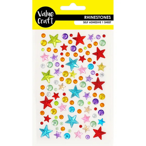 Value Craft Rhinestones Assorted Colours Stars & Bubbles