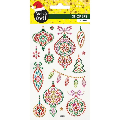 Value Craft Christmas Crystal Stickers Baubles